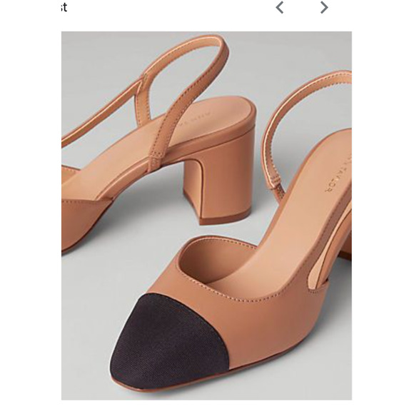 NWOB Ann Taylor Leather Slingback Block Heels in Desert Sand 9.5M - Picture 4 of 5